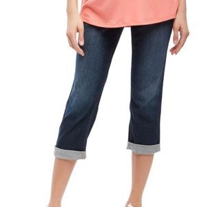 VGUC Cuffed straight leg maternity cropped jean